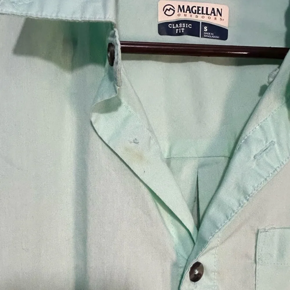 5 for $25🔥Magellan Mint‎ Green Fishing Outdoors Classic Fit Shirt Small